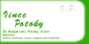 vince potoky business card